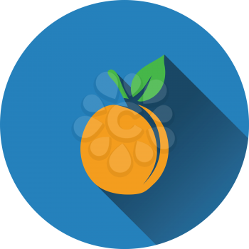 Peach icon. Flat design. Vector illustration.