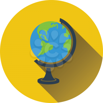 Flat design icon of Globe in ui colors. Flat design. Vector illustration.