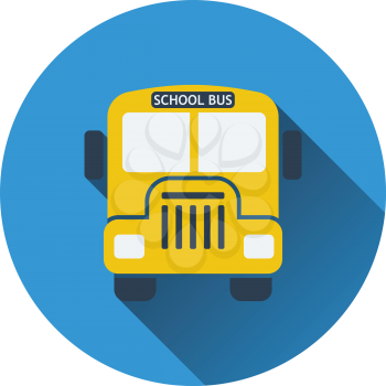 Flat design icon of School bus in ui colors. Flat design. Vector illustration.