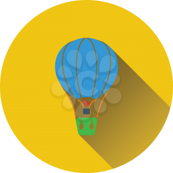 Hot air balloon icon. Flat design. Vector illustration.
