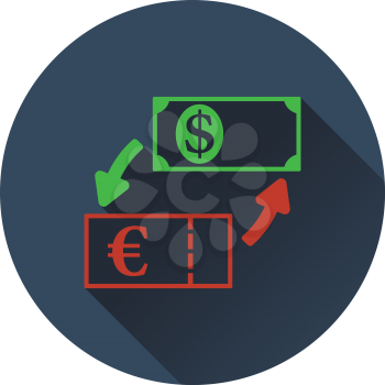 Currency dollar and euro exchange icon. Flat design. Vector illustration.