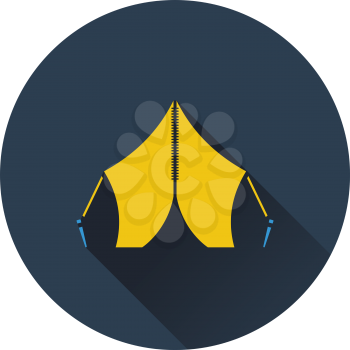 Touristic tent icon. Flat design. Vector illustration.