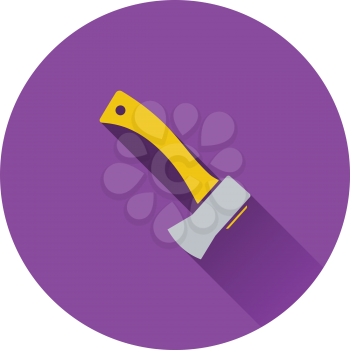 Icon of camping axe. Flat design. Vector illustration.