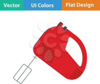 Kitchen hand mixer icon. Flat design. Vector illustration.