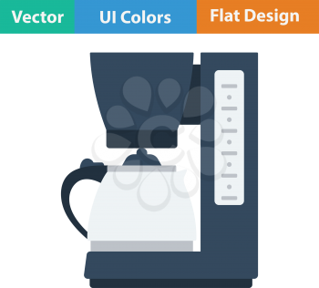 Kitchen coffee machine icon. Flat design. Vector illustration.icon. Flat design. Vector illustration.