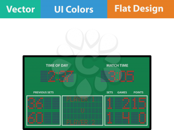 Tennis scoreboard icon. Flat design. Vector illustration.
