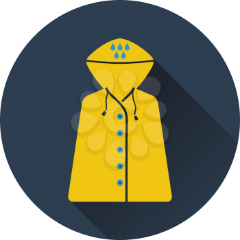 Icon of raincoat. Flat design. Vector illustration.