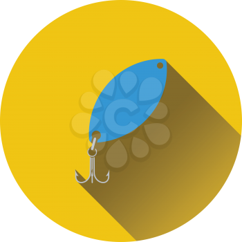 Icon of Fishing spoon. Flat design. Vector illustration.