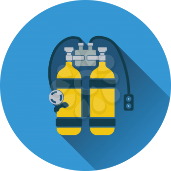 Icon of scuba. Flat design. Vector illustration.
