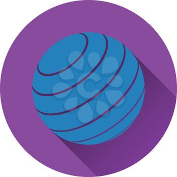Icon of Fitness rubber ball. Flat design. Vector illustration.