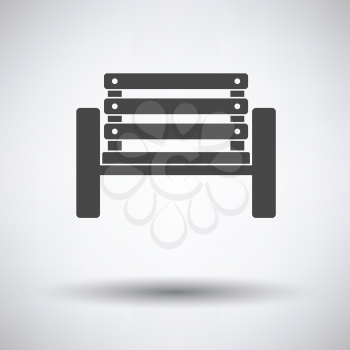 Tennis player bench icon on gray background with round shadow. Vector illustration.