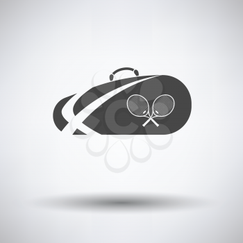 Tennis bag icon on gray background with round shadow. Vector illustration.