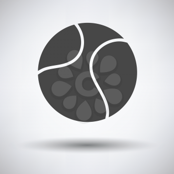 Tennis ball icon on gray background with round shadow. Vector illustration.
