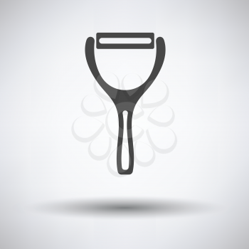 Vegetable peeler icon on gray background with round shadow. Vector illustration.