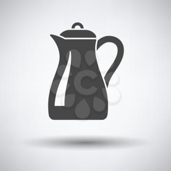 Glass jug icon on gray background with round shadow. Vector illustration.