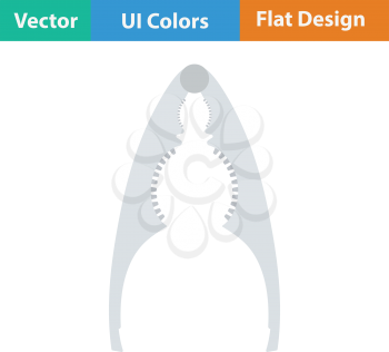 Nutcracker pliers icon. Flat design. Vector illustration.