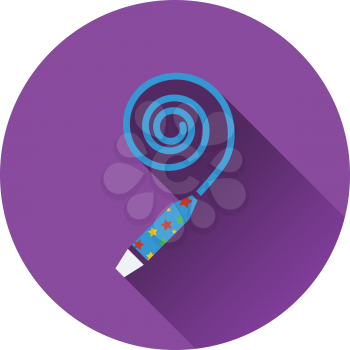 Party whistle icon. Flat design. Vector illustration.