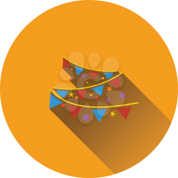 Party garland icon. Flat design. Vector illustration.