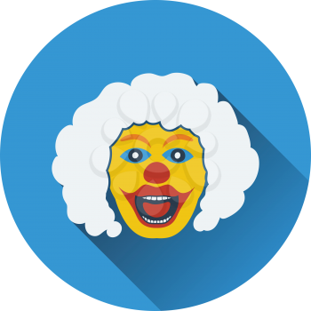 Party clown face icon. Flat design. Vector illustration.