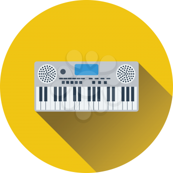 Music synthesizer icon. Flat design. Vector illustration.