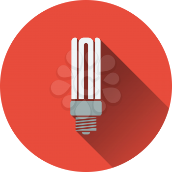 Energy saving light bulb icon. Flat design. Vector illustration.