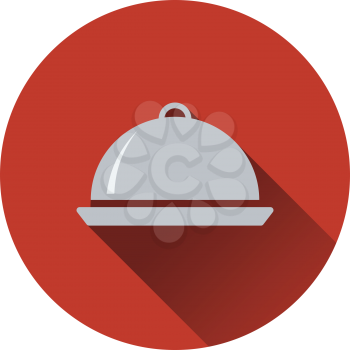 Restaurant  cloche icon. Flat design. Vector illustration.