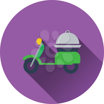 Delivering motorcycle icon. Flat design. Vector illustration.