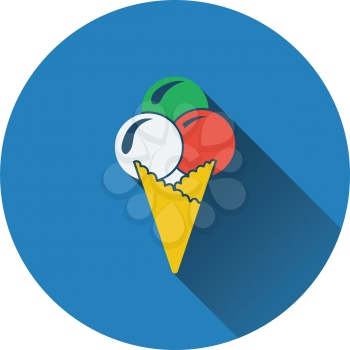 Ice-cream cone icon. Flat design. Vector illustration.