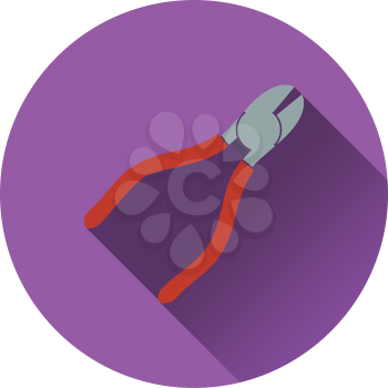 Icon of side cutters. Flat design. Vector illustration.