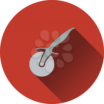 Pizza roll knife icon. Flat design. Vector illustration.