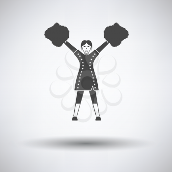 American football cheerleader girl icon. Vector illustration.
