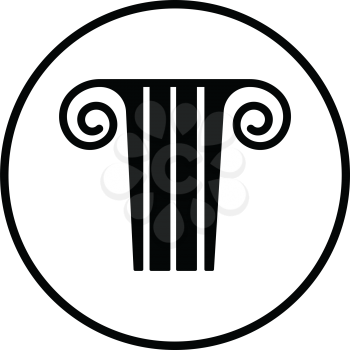 Antique column  icon. Thin circle design. Vector illustration.