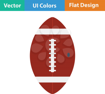 American football ball icon. Flat color design. Vector illustration.