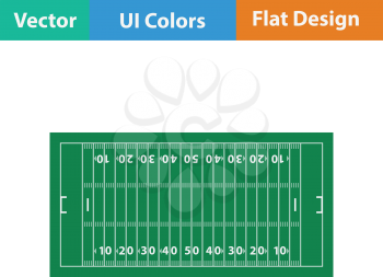 American football field mark icon. Flat color design. Vector illustration.
