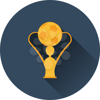 Icon of football cup. Flat color design. Vector illustration.