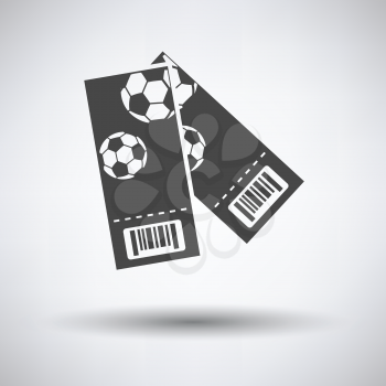 Two football tickets icon on gray background, round shadow. Vector illustration.