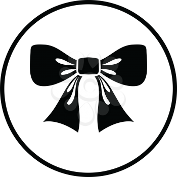 Party bow icon. Thin circle design. Vector illustration.