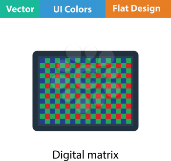 Icon of photo camera sensor. Flat color design. Vector illustration.