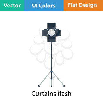 Icon of curtain light. Flat color design. Vector illustration.