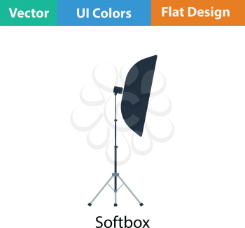 Icon of softbox light. Flat color design. Vector illustration.