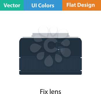 Icon of photo camera 50 mm lens. Flat color design. Vector illustration.