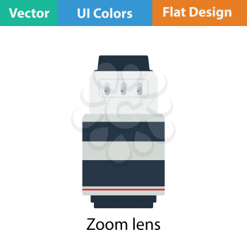 Icon of photo camera zoom lens. Flat color design. Vector illustration.