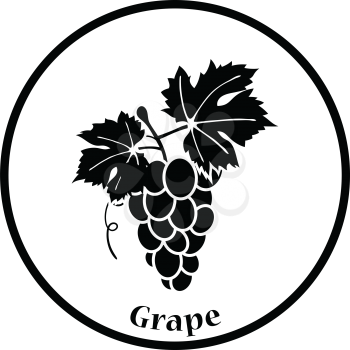 Icon of Grape. Thin circle design. Vector illustration.