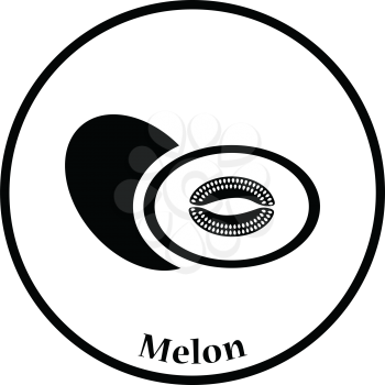 Icon of Melon. Thin circle design. Vector illustration.