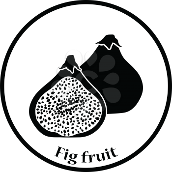 Icon of Fig fruit. Thin circle design. Vector illustration.