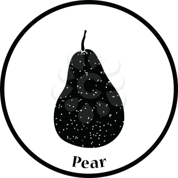 Icon of Pear. Thin circle design. Vector illustration.