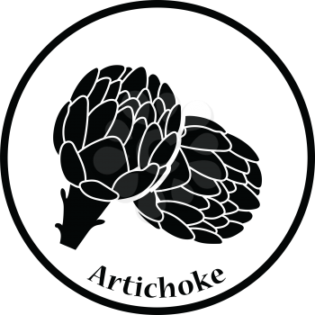 Artichoke icon. Thin circle design. Vector illustration.