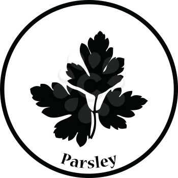 Parsley icon. Thin circle design. Vector illustration.