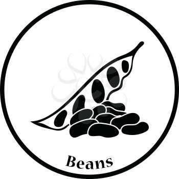 Beans  icon. Thin circle design. Vector illustration.