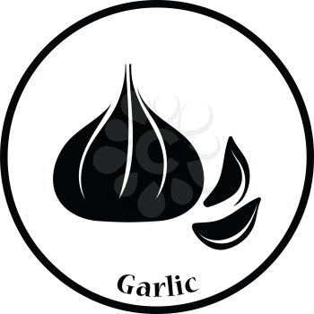 Garlic  icon. Thin circle design. Vector illustration.